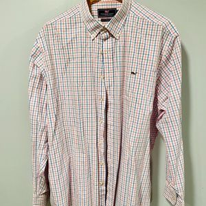 Vineyard Vines Slim Fit Whale Shirt in Blue & Pink